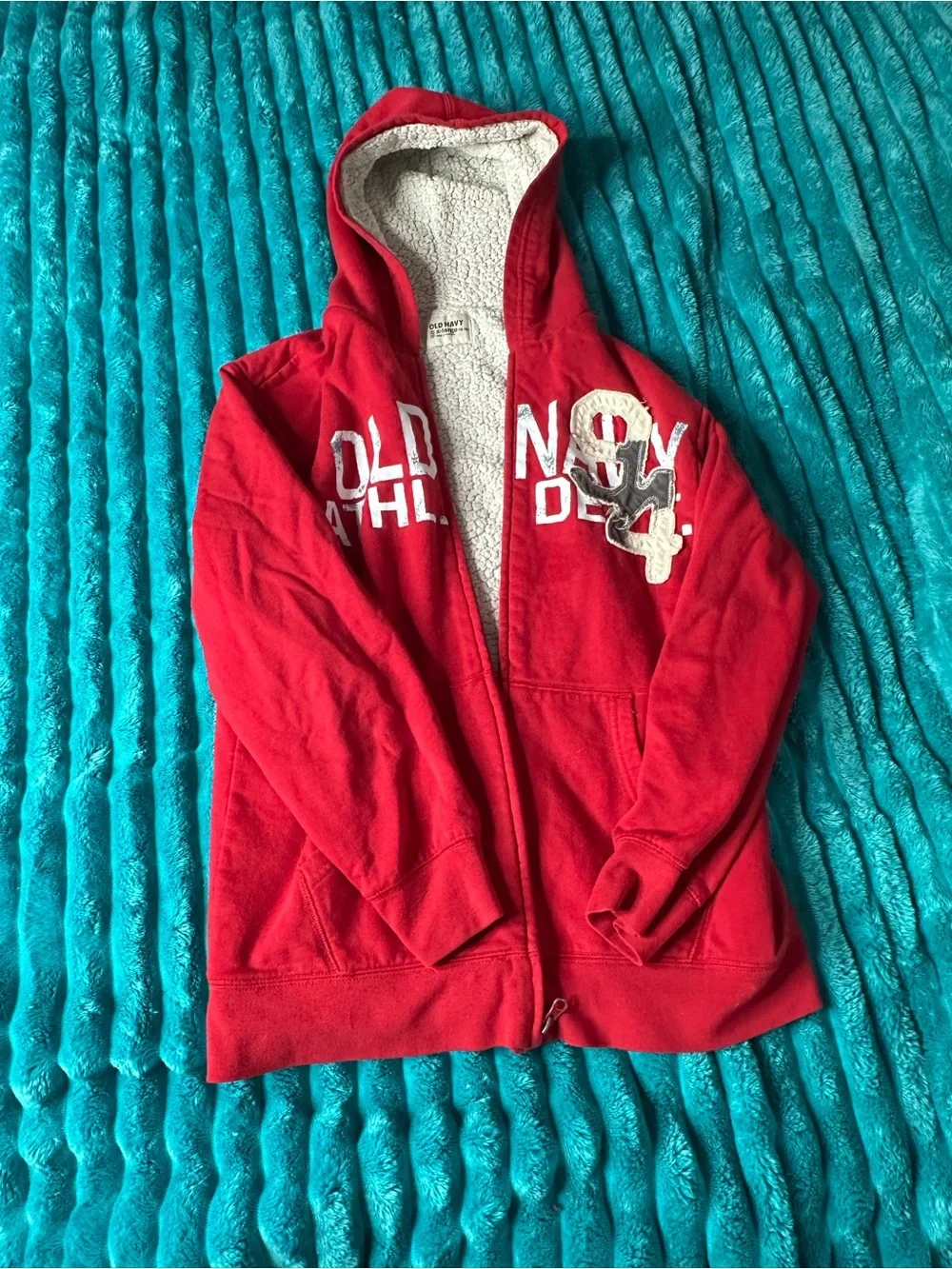 Old Navy Red Sherpa-Lined Zip Hoodie for Kids